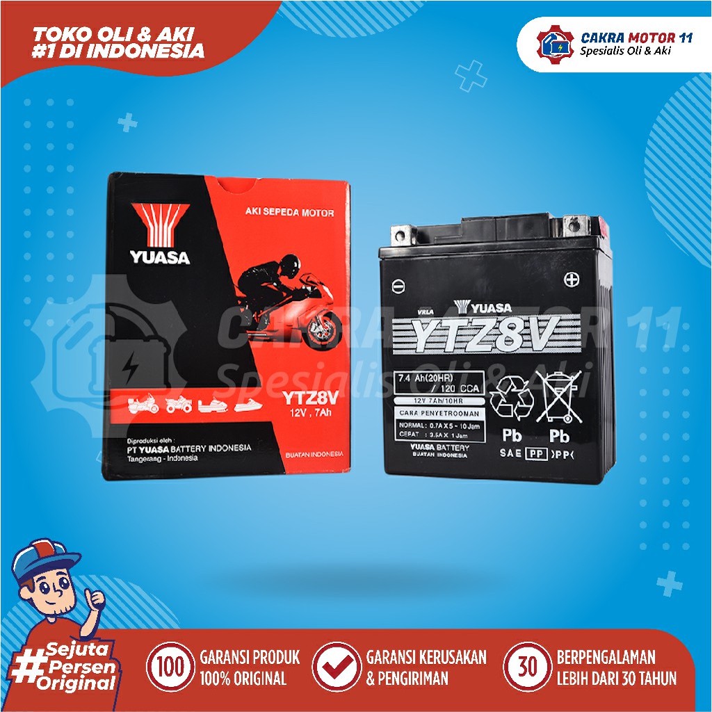 Jual Yuasa Motor Ytz V Lokal Mobil Original Untuk Segala Merek Dan