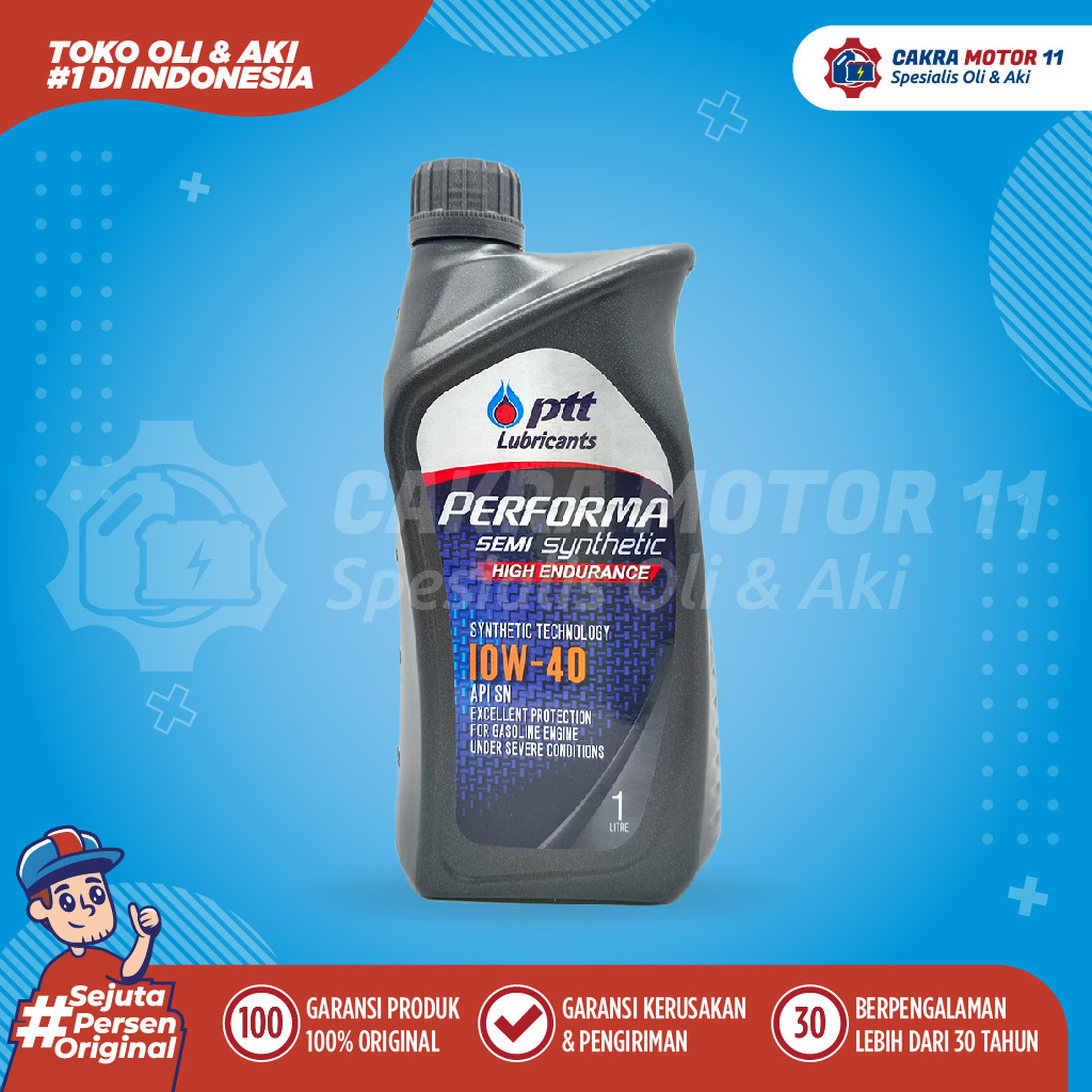 Jual PTT PERFORMA SEMI SYNTHETIC HIGH ENDURANCE 10W40 SN 1LT Mobil