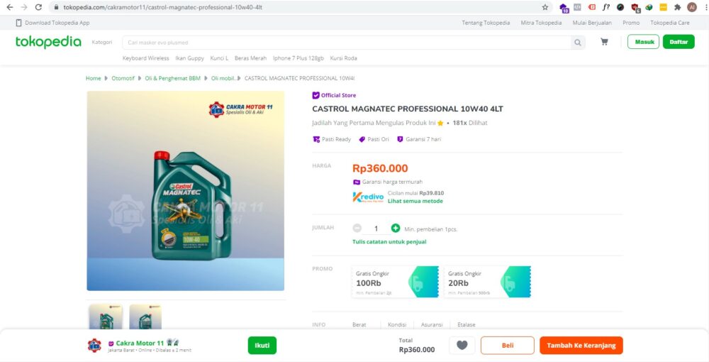 Harga Dan Spesifikasi Oli Castrol Magnatec Yang Beredar Dipasaran