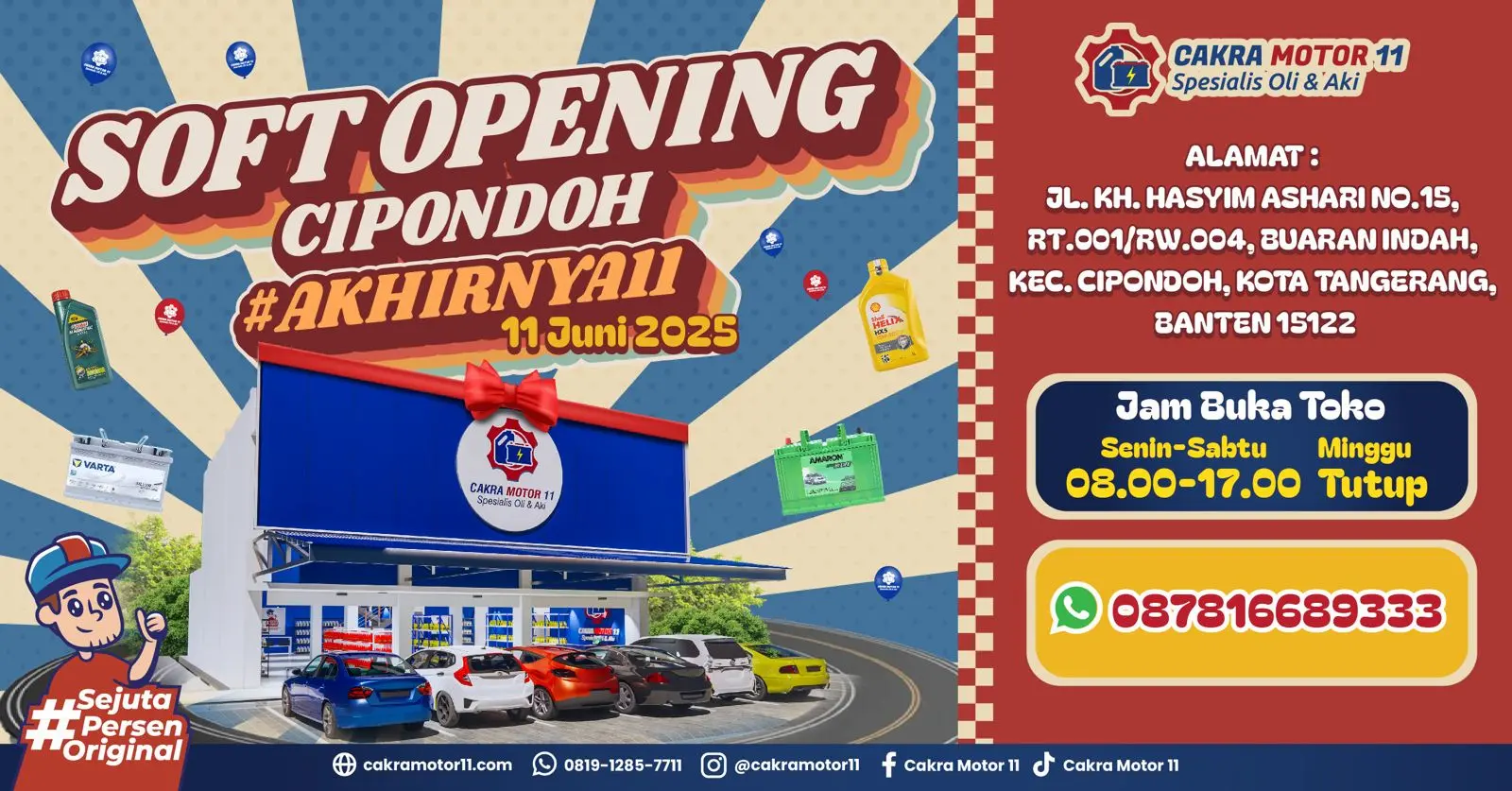 soft opening cakra motor 11 cipondoh