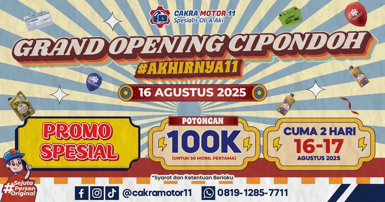 grand opening cakra motor 11 cipondoh